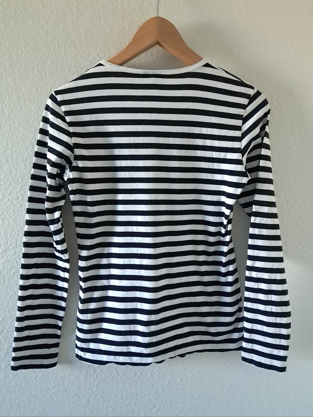 Marimekko Long Sleeve Striped Top Black White 100% Cotton Modern Bold Small - Picture 4 of 7